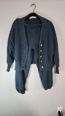 Free People FP Beach Hailee Cardi Set in Peacoat Blue